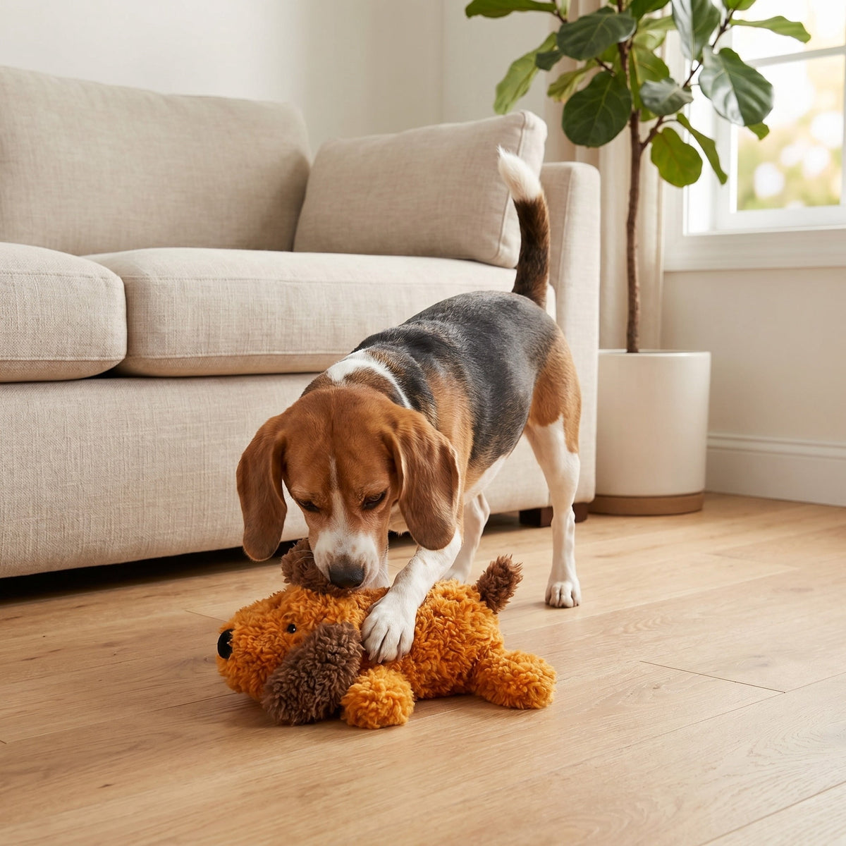 Floppy Pup Plush Squeaky Toy – image 3