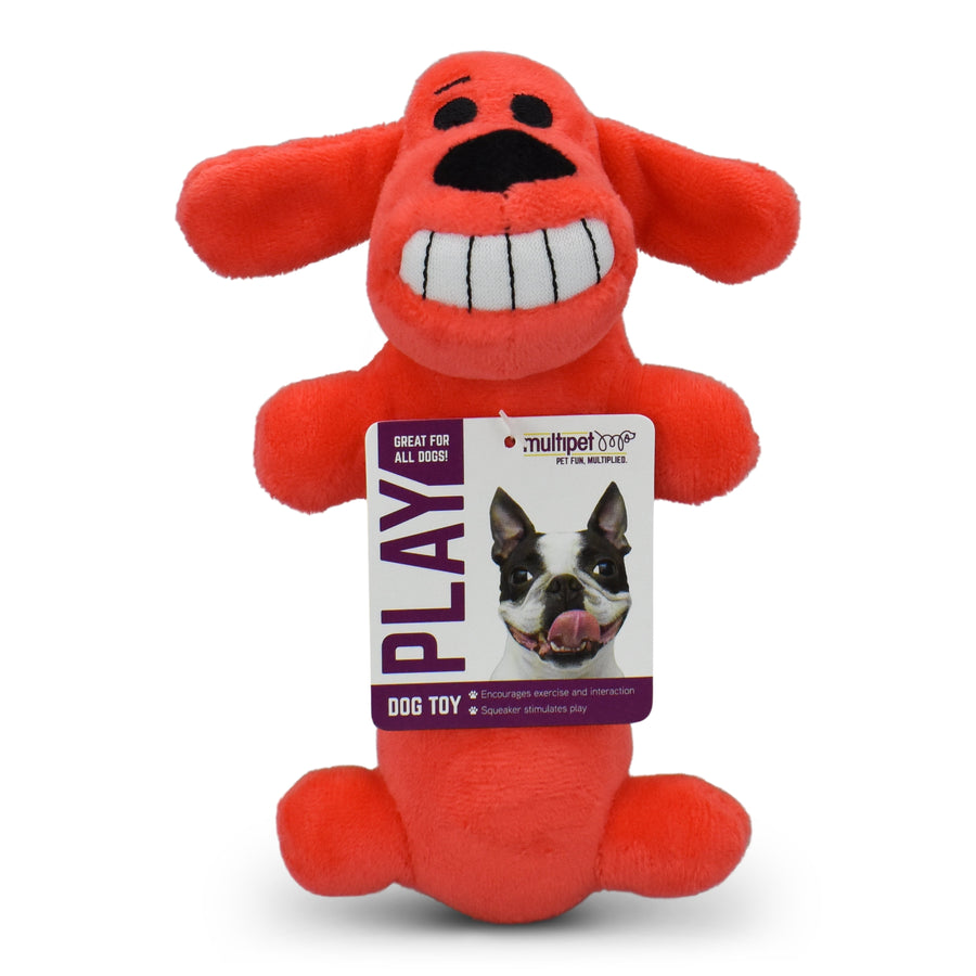 Smiley Plush Squeaky Dog Toy – 6"